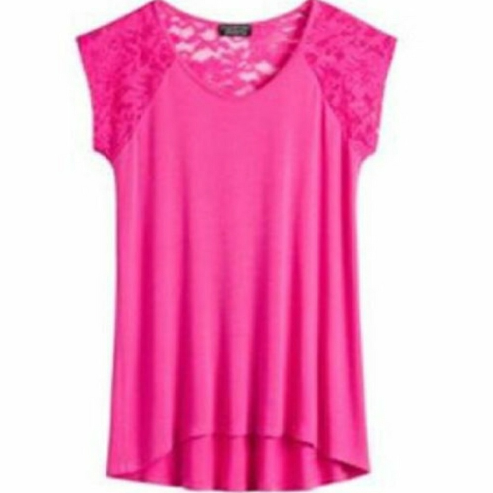PAPERMOONxSTITCHFIX Argus Lace HiLow Tee…